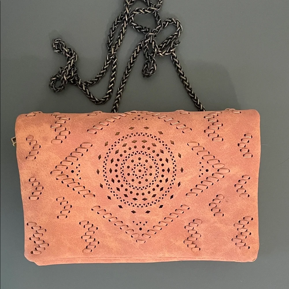 Street Level Terracotta Vegan Leather Crossbody/Clutch Purse